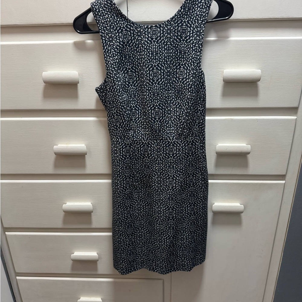 H&M Navy Value and White Geometric Mini Dress
